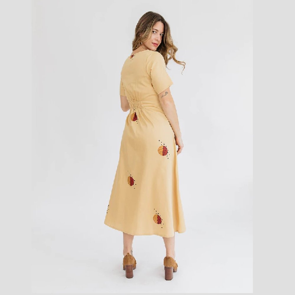 Mata Traders Artsy Traveler Midi Dress Honeycomb NWT - Picture 3 of 7